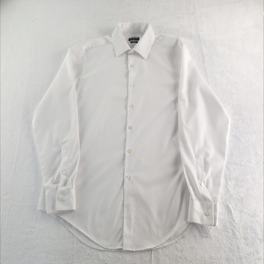 Van Heusen Whte Button Up Long Sleeve Men's Large Flex Slim Fit Stretch49